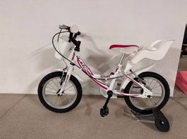 Bicicletta bambina Sibilla con rotelle, cestino e seggiolino