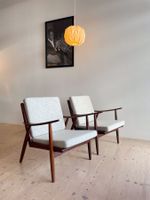 Danish Boomerang Lounge Chair Pair