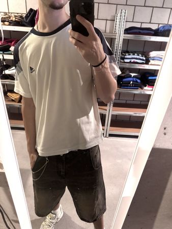 vintage adidas shirt white/black/grey 