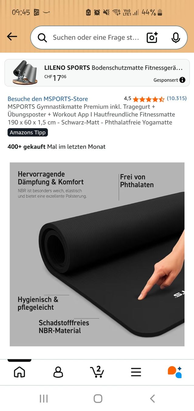 Tappetini fitness: Yogamatte schwarz – Nuovo (secondo la descrizione) da Frauenfeld venduto da Ricariela 4