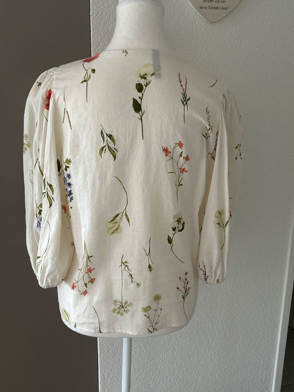 Blusen: 3/4 Arm Bluse hellbeige mit Muster mit Leinen Gr. M – Neu (gemäss Beschreibung) aus Brunnen von Nala2929 4
