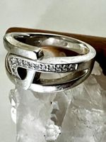 925 Silberring Zirkonia Besatz mit div. Meisterpunzen G 56