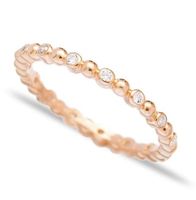 Ring fein Kugeln Zirkon 925 roségold Klassiker filigran 53