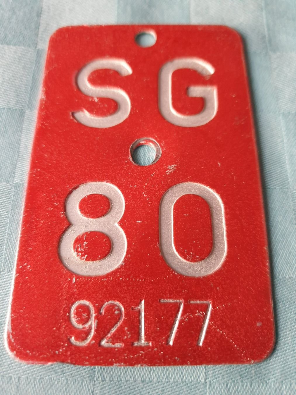 Insegne: Velonummer SG 80 – Usato da Mörschwil venduto da spirspi
