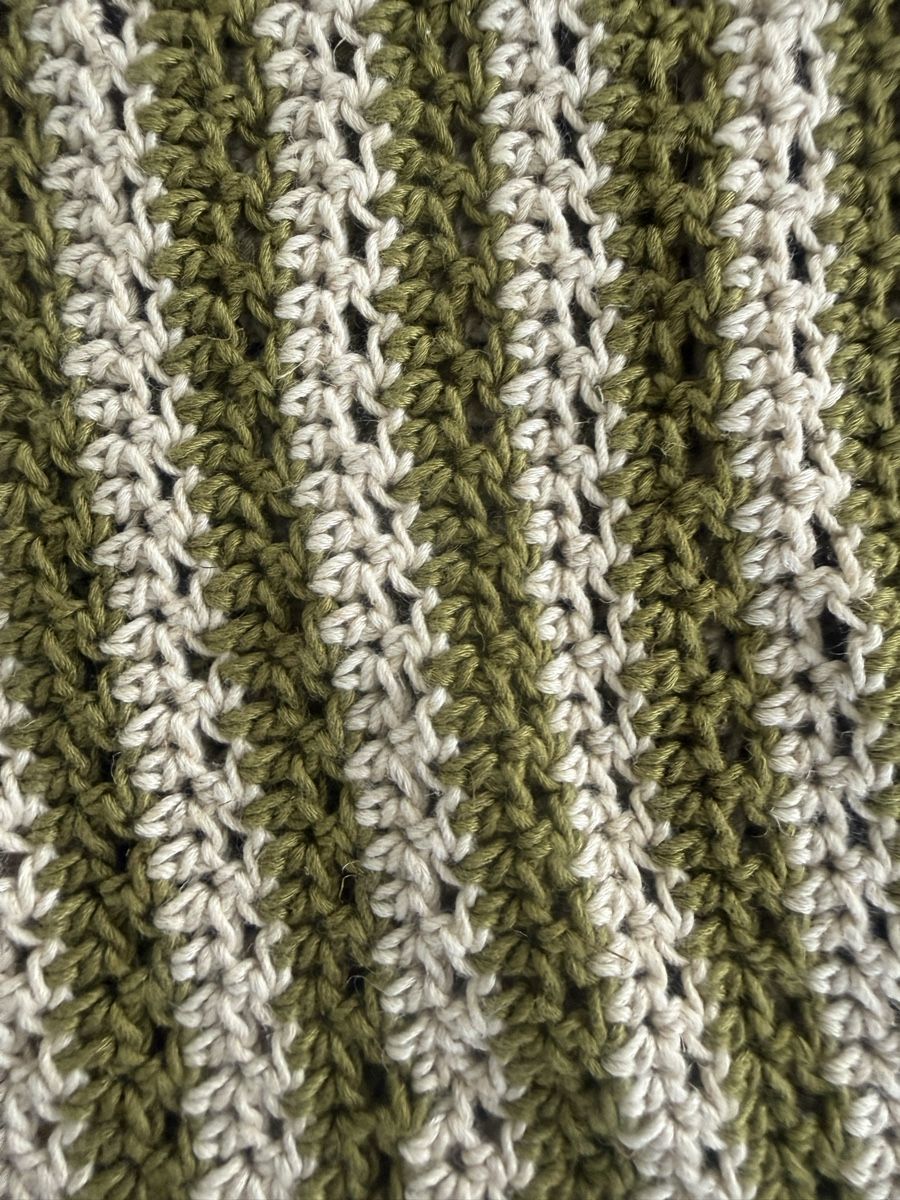 Vestes: Cardigan crochet vert blanc rayé taille 38-40 – Neuf (Voir description) à Vernier par DubasNicole 1