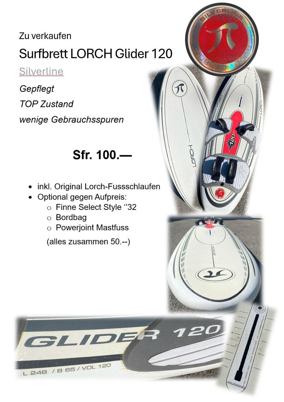 Lorch Tavole da surf e di nuoto: Surfbrett LORCH Glider 120 – Usato da Tscherlach venduto da magic11968