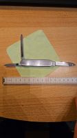 Silbernes superflaches Messer mit 2 Klingen und Aale, TOP