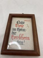 Handgemaltes Pergamentbild im Holzrahmen, Vintage Deko!