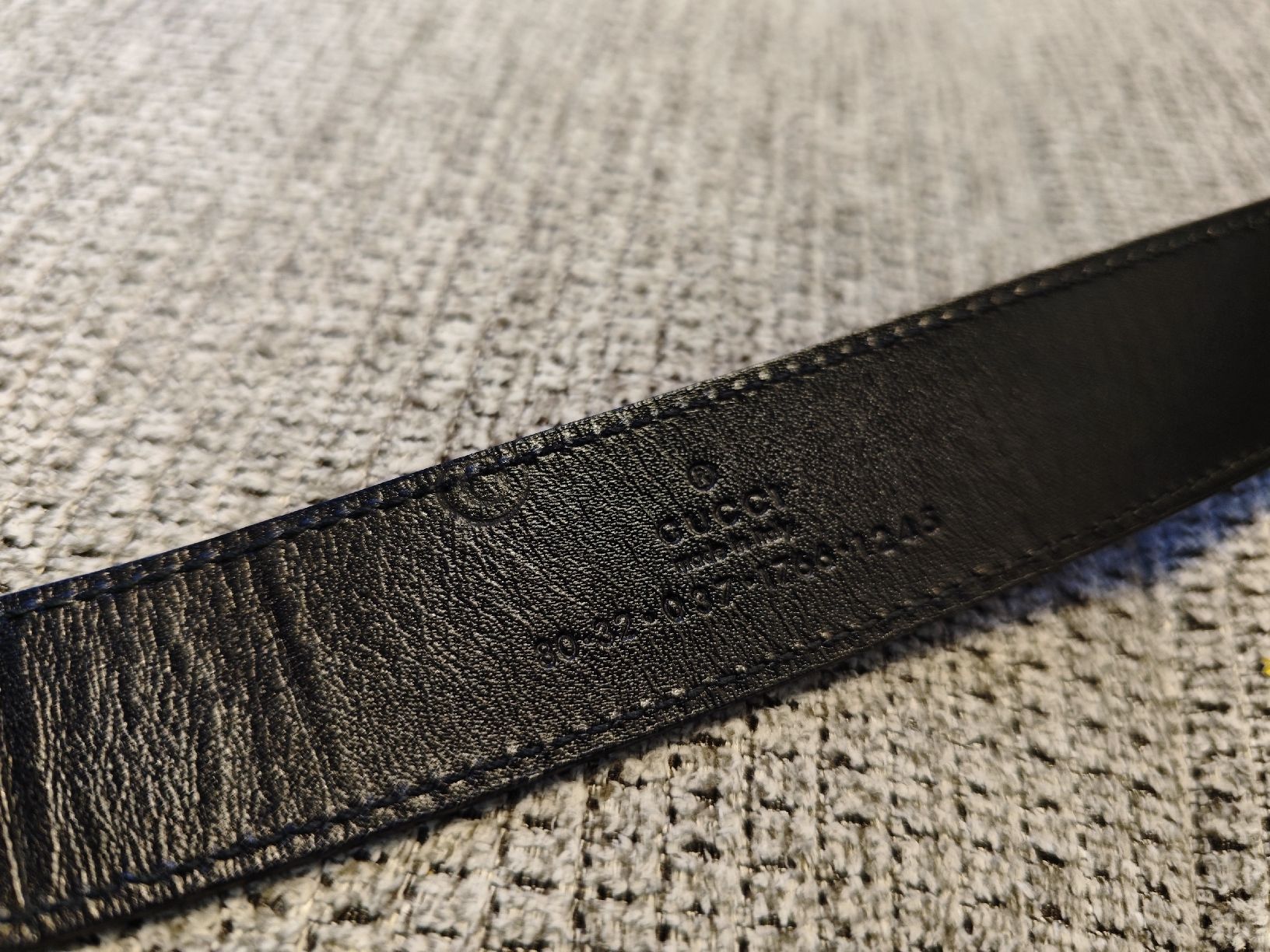 Gucci Cinture: Gucci Belt Black Leather Silver Buckle Interlocking G 90cm – Usato da Zürich venduto da alu_dzr7 4