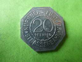 Dt. Reich um 1920, Strassenbahn Nürnberg-Führt 20 Pfennig