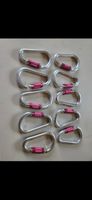 10x ISOFER Karabiner mit Schraubsicherung, rot!!!