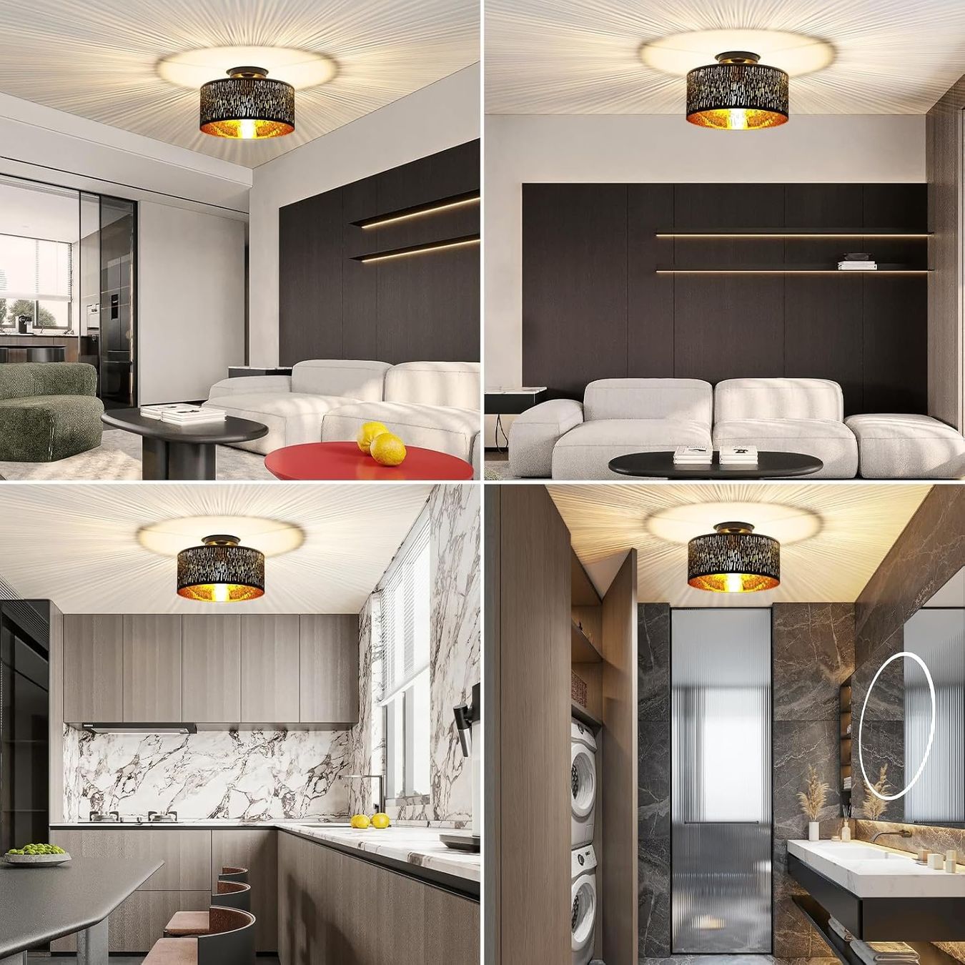 Lustres & lampes de plafonds: Deckenlampe Schwarz E27 Deckenleuchte Wohnzimmer – Neuf avec emballage d'origine à Schaffhausen par tra_6j5m 4