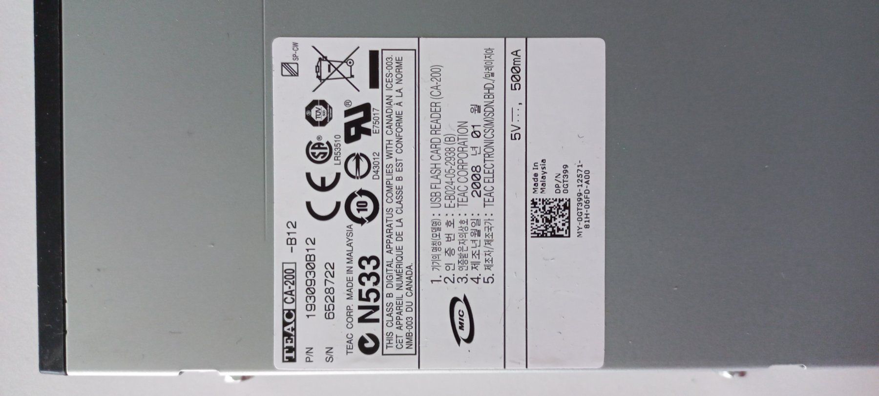 Teac Lettore multimediale & Streamer: Lecteur de cartes TEAC CA- 200 – Usato da Yverdon-les-Bains venduto da bhoewler 2