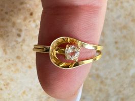 Silberring golden White Stone fein (Grösse 53)