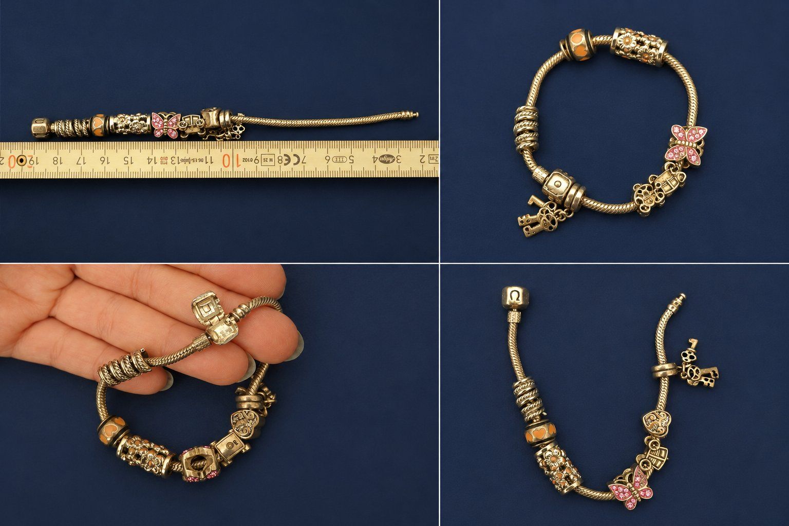 Pandora Bracciali & Braccialetti: Original Pandora Armband mit Charms – Usato da Biel/Bienne venduto da Saalso 2
