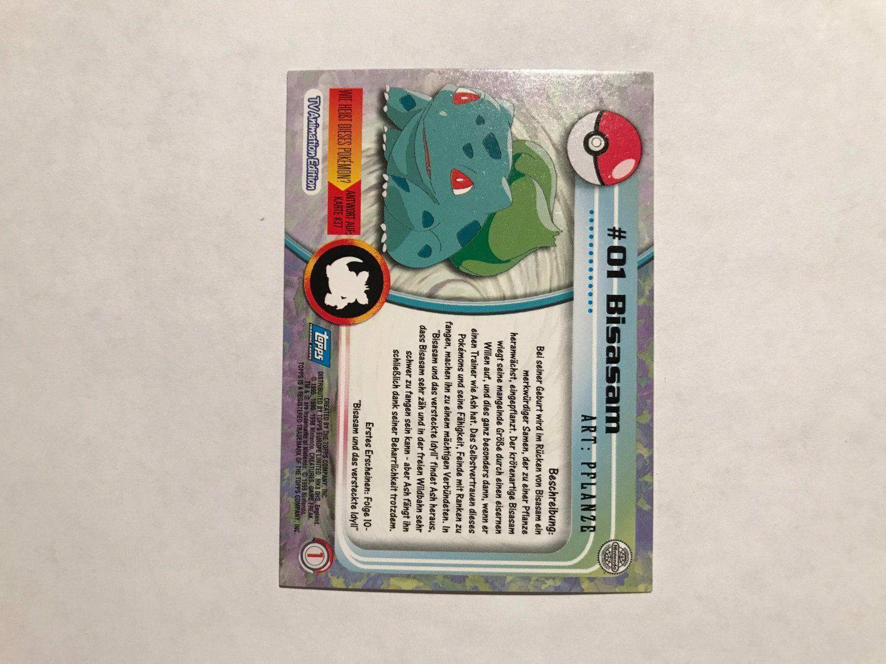 Pokémon Carte collezionabili: Bisasam Topps Series 1 – Nuovo (secondo la descrizione) da Hagendorn venduto da Pokecollectorch 2