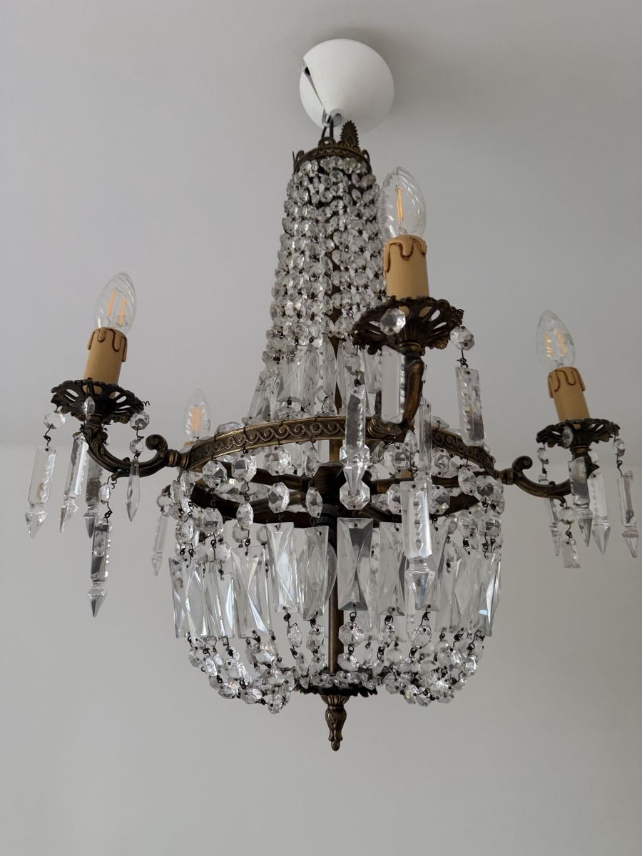 Lustres & lampes de plafonds: Kristall Deckenleuchte  – D'occasion à Basel par Isavini