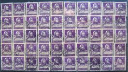 Tellbrustbild 10 Rappen violett. 50 Stück gestempelt, Lot 4