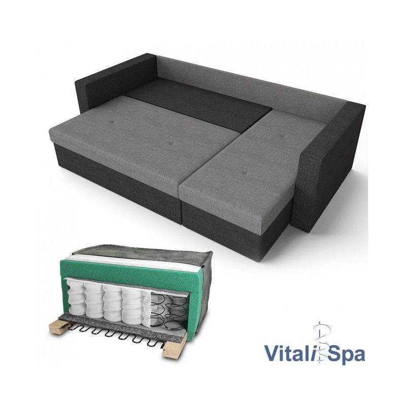 Divani: Ecksofa mit Schlaffunktion Grau/Schwarz - Sofa - Schlafsofa – Nuovo e nell'imballaggio originale da Wallenwil venduto da toesstal-vertrieb 6