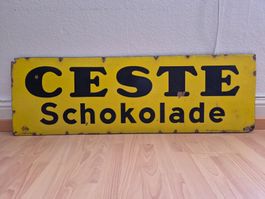 Altes Emailschild Ceste Schokolade Emaille Vintage Fabrik