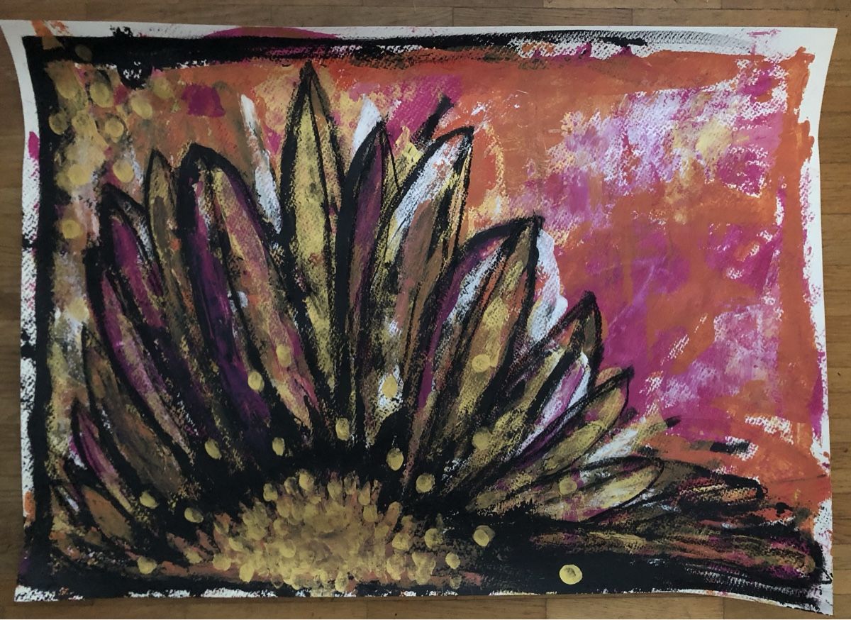 Gemälde: Gemälde „Sunset-flower“ 50/70cm – Neu und originalverpackt aus Frauenkappelen von MissCadillac 1