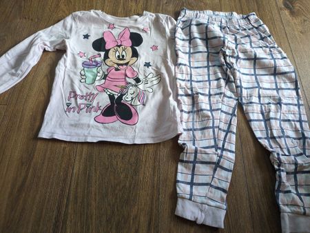 Mädchen Pyjama lang Disney Minnie Mouse rosa Grösse 122/128