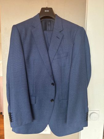 BOSS Tailored Herrenanzug Blau, Slim Fit, Grösse 54