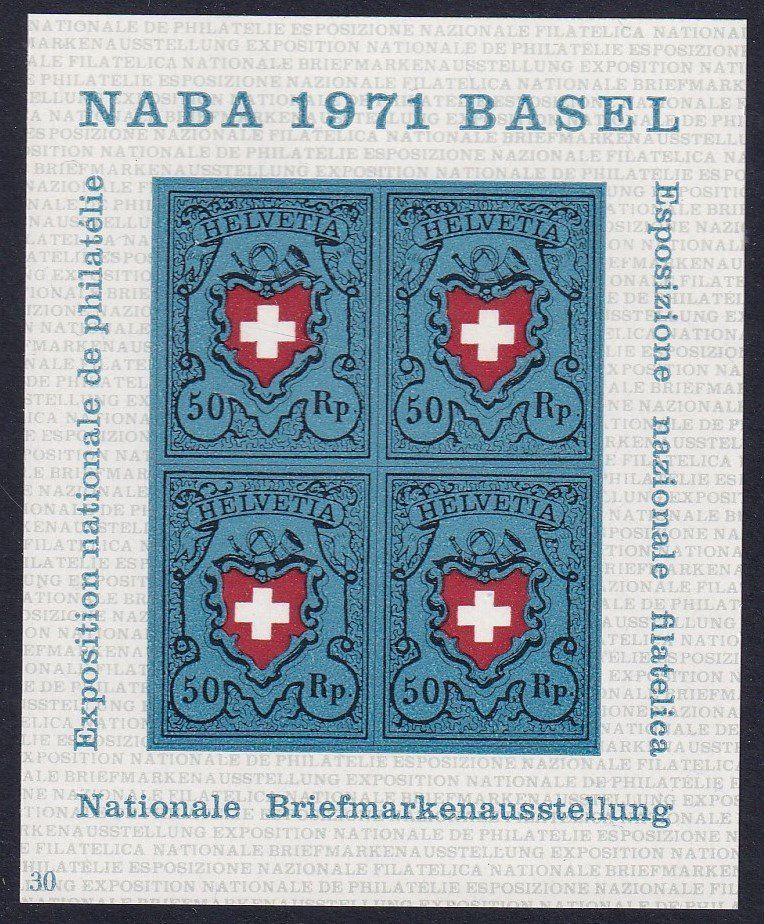 Tutti i francobolli: CH, NABA 1971, SBK W45** – Nuovo (secondo la descrizione) da Castione venduto da Rx-stamps