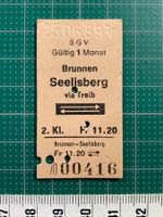 Brunnen Seelisberg, 1989, altes Billett, Schiff, SGV