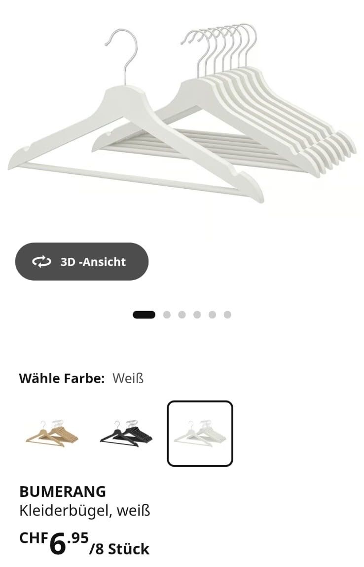 Ikea Appendiabiti: Ikea Kleiderbügel – Nuovo (secondo la descrizione) da Wettingen venduto da fau_g78n
