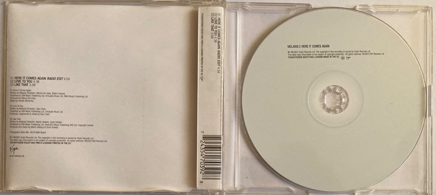 CDs: SPICE GIRLS / MELANIE C - HERE IT COMES AGAIN – Gebraucht aus Poliez-Pittet von Newtown-Records 1