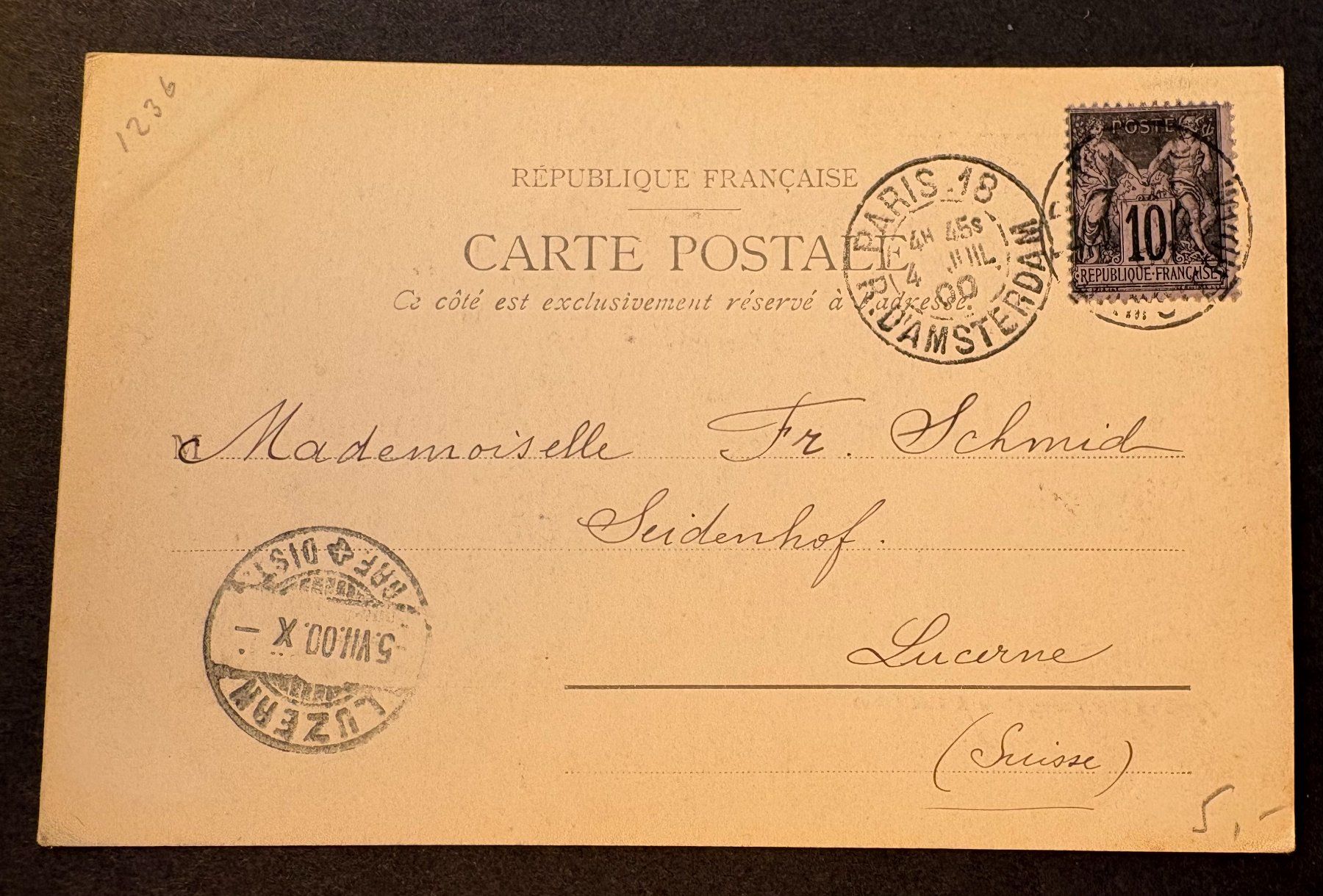 Ansichtskarten: ANSICHTSKARTE FRANKREICH VON 1900 – Gebraucht aus Ostermundigen von wini63 1