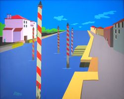 Bernhard Knoll - Am Kanal, 1983 - Acryl/LW