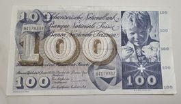 Suisse 100 Fr. 24.01.1972 Serie 84T top zustand