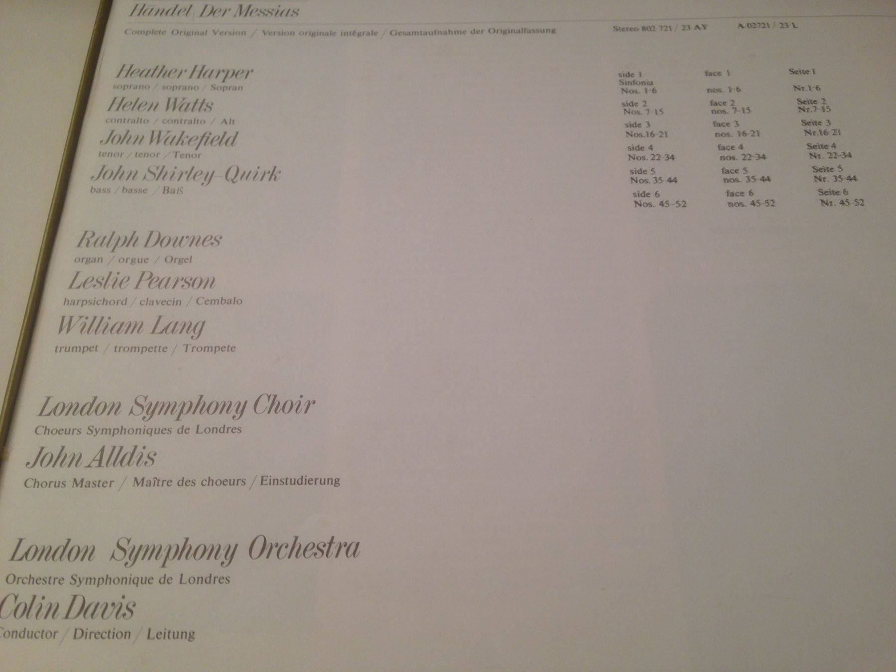 Dischi in vinile: Händel Der Messias – Usato da Clarens venduto da Surcouf91 1