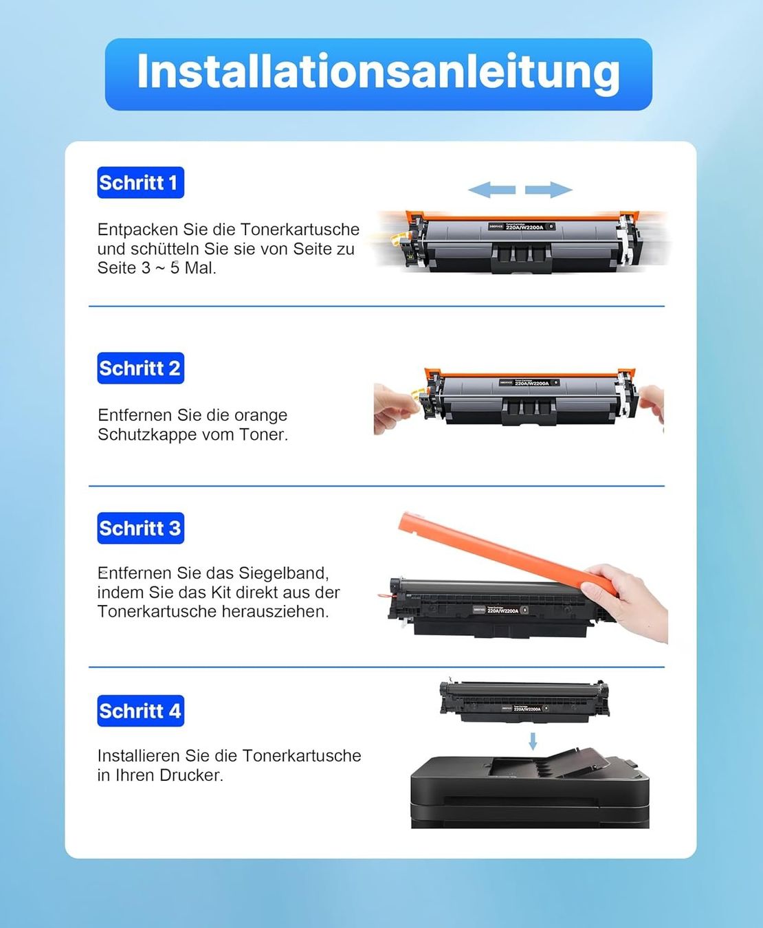 Hewlett Packard Cartucce per stampanti & toner: HP 220A Toner Set kompatibel CMYK mit Chip – Nuovo e nell'imballaggio originale da Suhr venduto da SchnapperCH 5