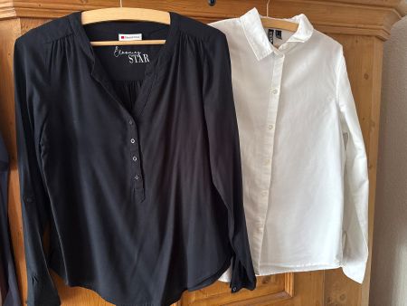 2 x Damen Bluse Schwarz Weiss Gr. S
