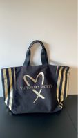 Rare Victoria's Secret Tasche, Stoff, schwarz gold gestreift