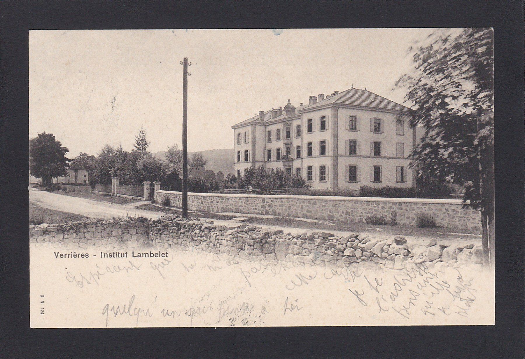 Cartoline postali: VERRIÈRES - Institut Lambelet, 1901 – Usato da Reiden venduto da cinfis