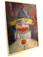 Werner Theodor Meier 1916-2007 Tableau Clown Gemälde WTM 72