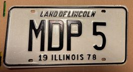 Auto Nummernschilder, Kontrollschilder USA Illinois 1978