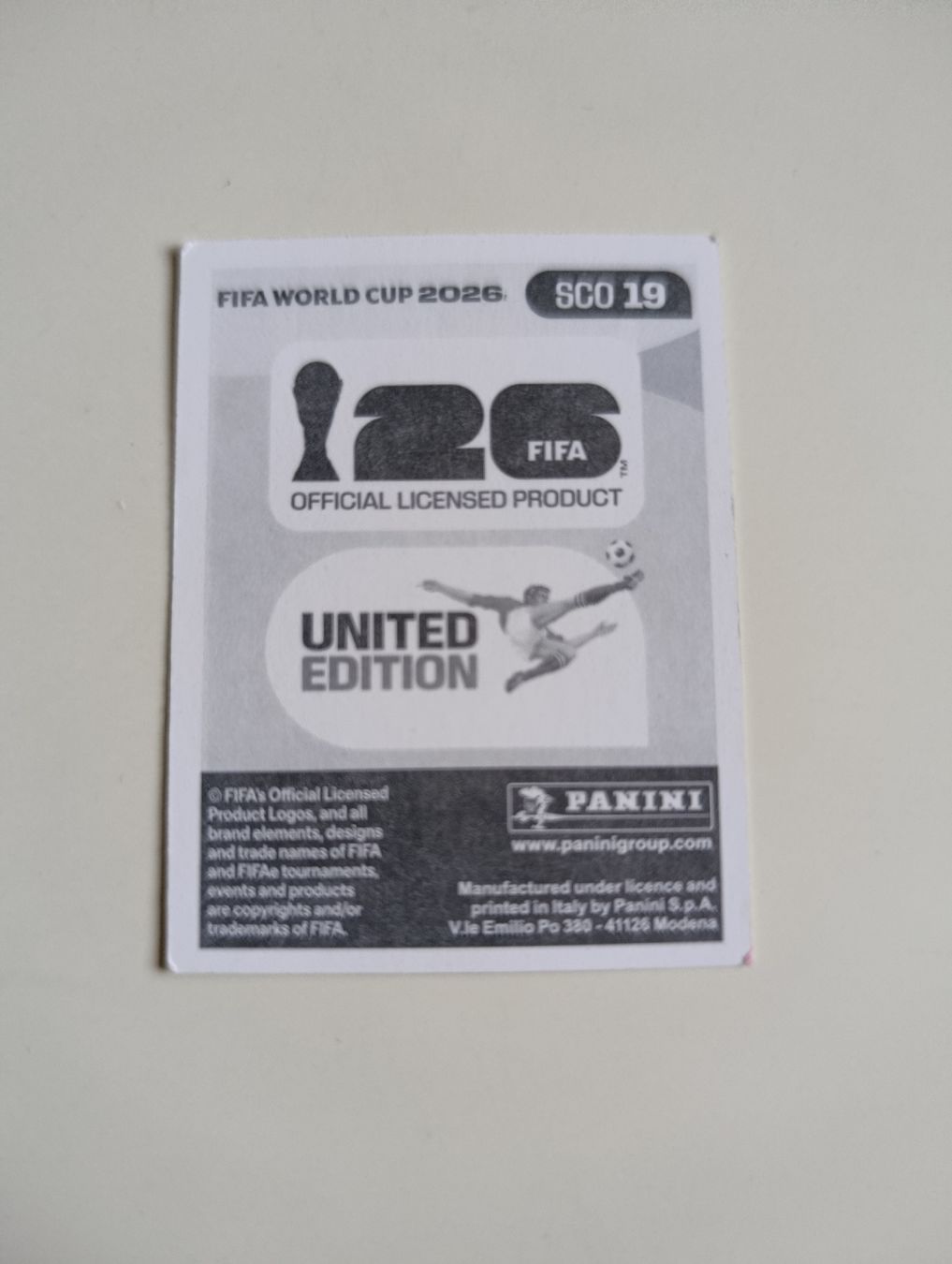 Panini Cartes à collectionner: Panini World Cup 2026 SCO 19 – Neuf (Voir description) à Lavey-Village par pas_7xd2 1