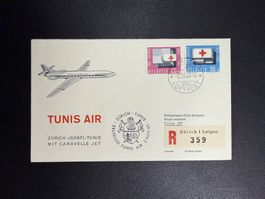 Tunis Air Erstflugbrief Zürich - Tunis 1963