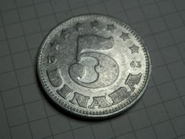Jugoslawien 5 Dinar, 1963