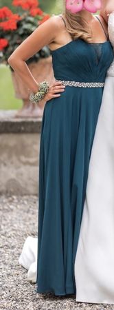 Traumhaftes Festkleid in Gr 32/34, Farbe Petrol