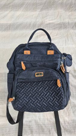 Wickelrucksack Baby dunkelblau mit Zubehör