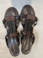 Sandales en cuir brun de Robert Clergerie