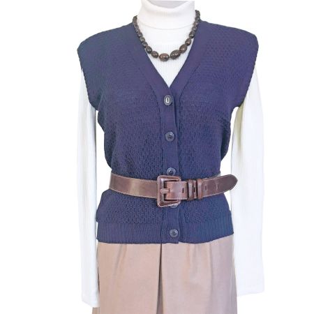 Gilet Weste Gr. L/XL Strickjersey VINTAGE 1960s NEU