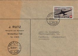 1944 Brief 25 Jahre CH-Luftpost
