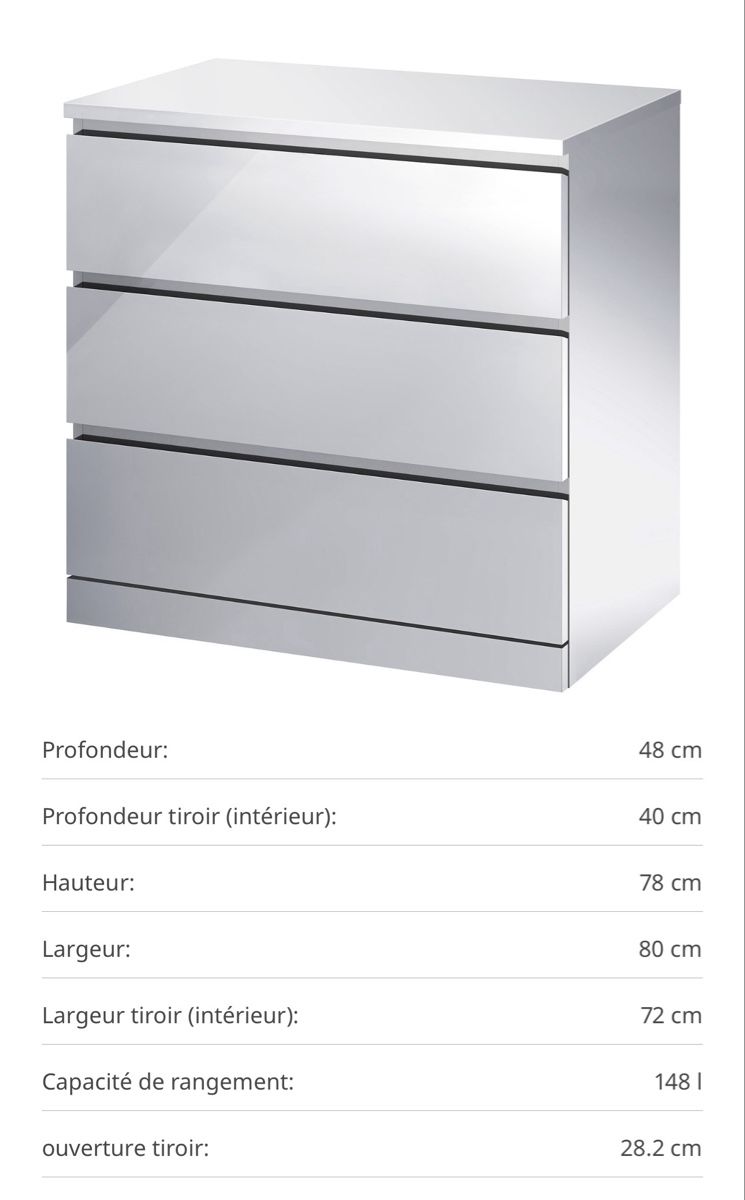 Commodes: commode à tiroir malm ikea édition limitée miroir  – D'occasion à Martigny par candicefr 3